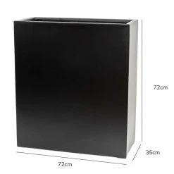 H72cm Large Polystone Tall Trough Planter In Black -Plants outlet store PP5023BPL add image 2 0741