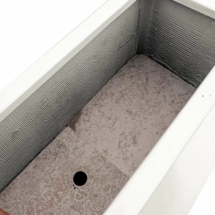 H72cm Large Stone Composite Tall Trough Planter In White 5 H72cm Large Stone Composite Tall Trough Planter In White - Image 3