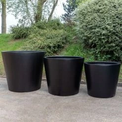 H73cm Large Classic Stone Composite Planter In Black -Plants outlet store PP5024BL add image 4 184b