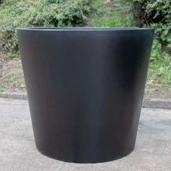 H73cm Large Classic Stone Composite Planter In Black