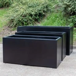 1.2m XL Stone Composite Trough Planter In Black -Plants outlet store PP5025BXL add image 3 802d