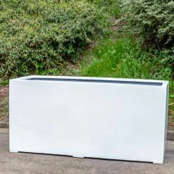 1.2m XL Stone Composite Trough Planter In White