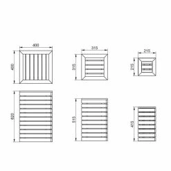 Set Of 3 Wooden Contemporary Slatted Planters -Plants outlet store PP6089 add image 2 c3ee