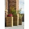 Set Of 3 Wooden Contemporary Slatted Planters