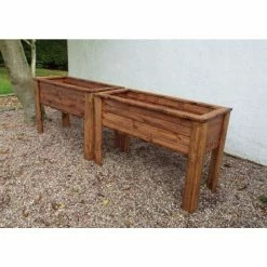 Charles Taylor Wooden Garden Set Of 2 109cm X 72cm Raised Wiltshire Troughs -Plants outlet store PP6100 rollover image 3912