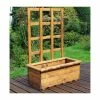 Charles Taylor Wooden Garden Set Of 2 82cm X 1.3m Kensington Trough With Trellis -Plants outlet store PP6101 main image 4c4a