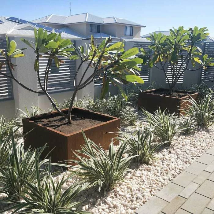 60cm Weathering Steel Square Planter Box By Straightcurve 3 60cm Weathering Steel Square Planter Box By Straightcurve