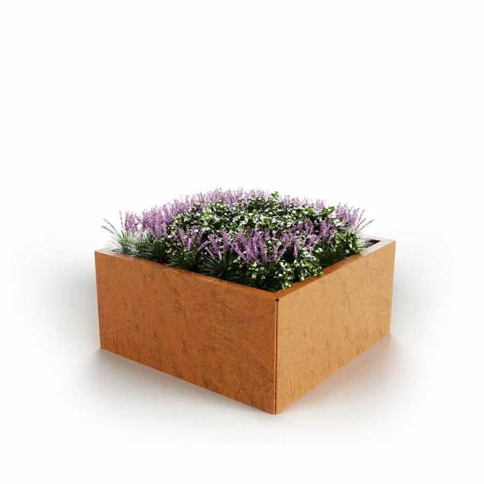 80cm Weathering Steel Square Planter Box By Straightcurve 4 80cm Weathering Steel Square Planter Box By Straightcurve - Image 2