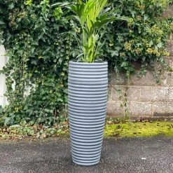 H60cm Fibreglass Tall Beehive Style Planter In Matt Finish - Light Blue -Plants outlet store PP649LB add image 1 748f