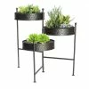 3-tier Contemporary Hammered Gunmetal Folding Plant Stand -Plants outlet store PP660 1 4d36