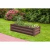 Brown Metal Raised Garden Planter With Liner