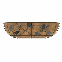 Black 76cm Perching Birds Window Box