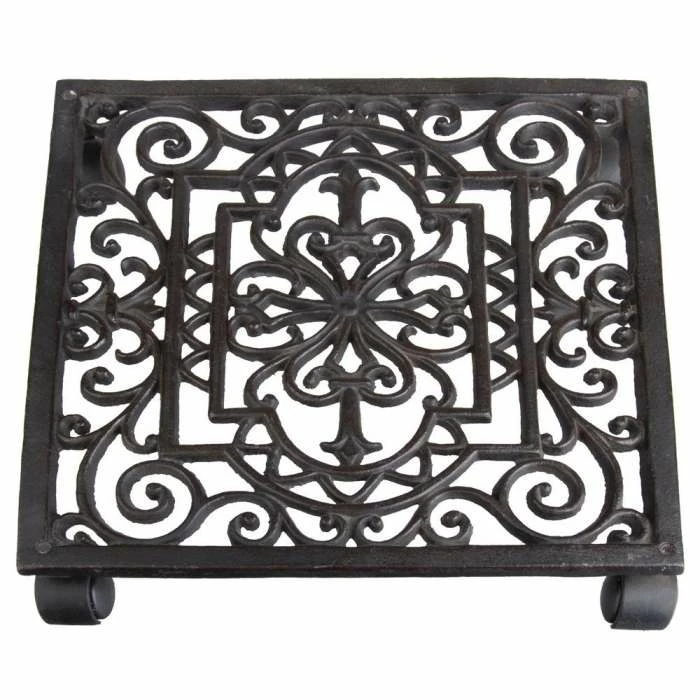 Cast Iron Square Pot Mover/ Trolley - 30cm (11in) 3 Cast Iron Square Pot Mover/ Trolley - 30cm (11in)