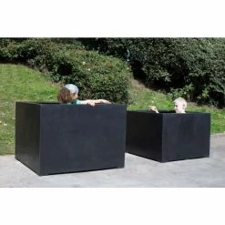 85cm Titanic Black Polystone Cube Planter 13 85cm Titanic Black Polystone Cube Planter -Plants outlet store PP7758 add image 4 179f
