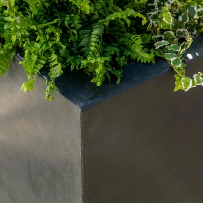 70cm Titanic Black Polystone Cube Planter 4 70cm Titanic Black Polystone Cube Planter - Image 2