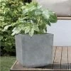 H43cm Volcanic Grey Square Planter - By Primrose™