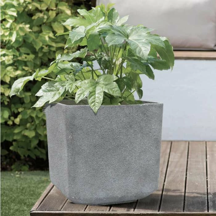 H43cm Volcanic Grey Square Planter - By Primrose™ 3 H43cm Volcanic Grey Square Planter - By Primrose™