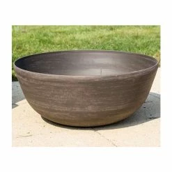 H23cm Cortina Wood Effect Bowl Planter - By Primrose™ -Plants outlet store PP7857 add image 1 2f23