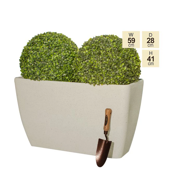 59cm Stone Effect Trough In White - By Primrose™ 6 59cm Stone Effect Trough In White - By Primrose™ - Image 4