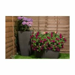76cm Baltic Grey Stone Effect Flared Square Planter - By Primrose™ 9 76cm Baltic Grey Stone Effect Flared Square Planter - By Primrose™ -Plants outlet store PP7870 add image 2 5bab
