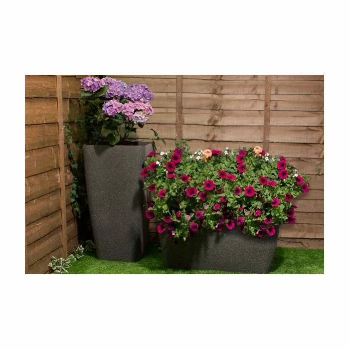 76cm Baltic Grey Stone Effect Flared Square Planter - By Primrose™ 5 76cm Baltic Grey Stone Effect Flared Square Planter - By Primrose™ - Image 3