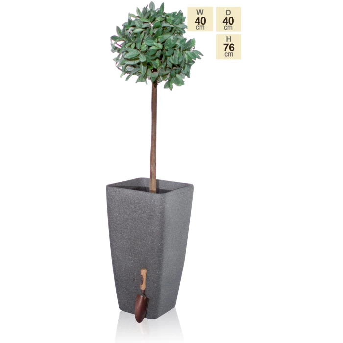76cm Baltic Grey Stone Effect Flared Square Planter - By Primrose™ 7 76cm Baltic Grey Stone Effect Flared Square Planter - By Primrose™ - Image 5