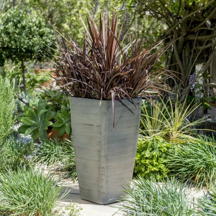 76cm White Cortina Grey Flared Square Planter - By Primrose™ 3 76cm White Cortina Grey Flared Square Planter - By Primrose™