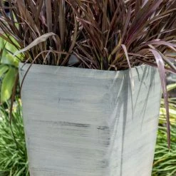 76cm White Cortina Grey Flared Square Planter - By Primrose™ 7 76cm White Cortina Grey Flared Square Planter - By Primrose™ -Plants outlet store PP7872 rollover image f519