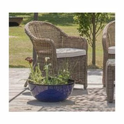 55cm Royal Blue Glaze Effect Bowl Planter - By Primrose™ -Plants outlet store PP7878 add image 1 7100