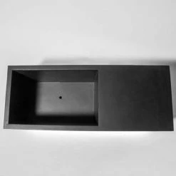 115cm Black Fibrecotta Rectangular Planter With LED Lights -Plants outlet store PP7915 add image 3 458c
