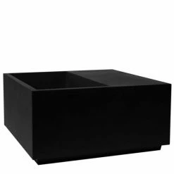 92cm Black Fibrecotta Square Planter With LED Lights