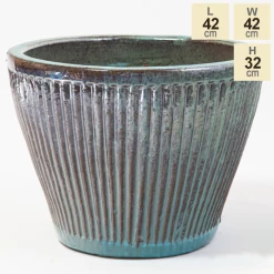 32cm Linear Jade Glazed Ceramic Bowl Planter - Small -Plants outlet store PP7963 main image 2cc2