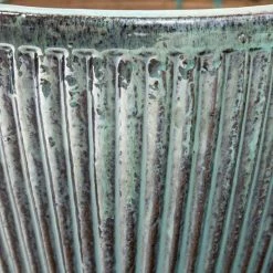 32cm Linear Jade Glazed Ceramic Bowl Planter - Small