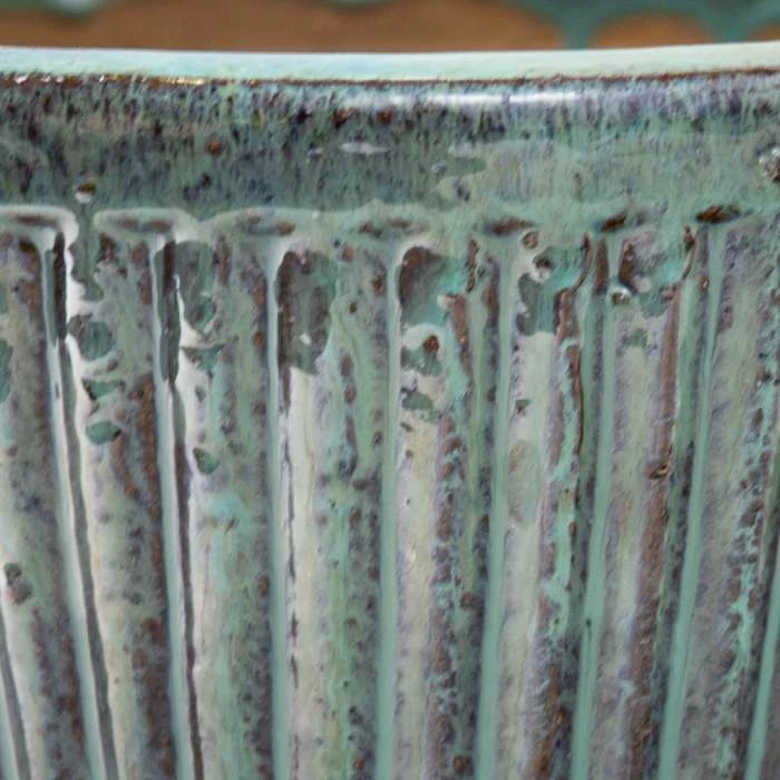 40cm Linear Jade Glazed Ceramic Bowl Planter - Large 3 40cm Linear Jade Glazed Ceramic Bowl Planter - Large