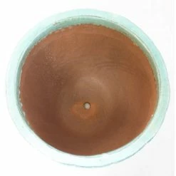 50cm Tile Effect Glazed Blue Ceramic Bowl Planter - Large -Plants outlet store PP7970 add image 3 128c