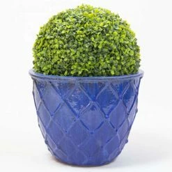 33cm Estella Glazed Dark Blue Ceramic Round Planter - Small 10 33cm Estella Glazed Dark Blue Ceramic Round Planter - Small -Plants outlet store PP7979 add image 2 1102
