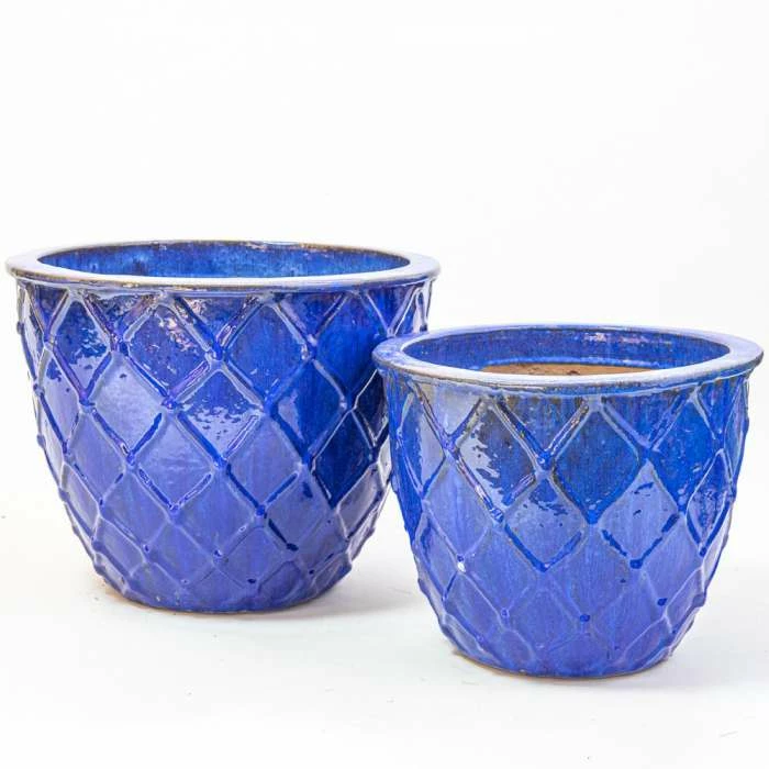 33cm Estella Glazed Dark Blue Ceramic Round Planter - Small 7 33cm Estella Glazed Dark Blue Ceramic Round Planter - Small - Image 5