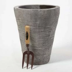 50cm Stackable Scrape Texture Concrete Flared Planter - Small -Plants outlet store PP7981 add image 1 8dc0