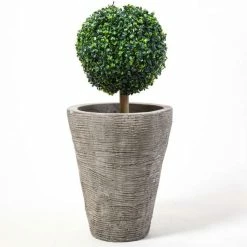 50cm Stackable Scrape Texture Concrete Flared Planter - Small -Plants outlet store PP7981 add image 2 c876