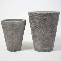 50cm Stackable Scrape Texture Concrete Flared Planter - Small -Plants outlet store PP7981 add image 4 ba14