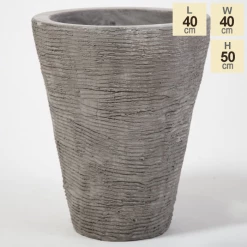 50cm Stackable Scrape Texture Concrete Flared Planter - Small -Plants outlet store PP7981 main image 3fbb