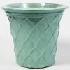46cm Estella Glazed Light Blue Ceramic Geometric Pattern Flared Planter 2 46cm Estella Glazed Light Blue Ceramic Geometric Pattern Flared Planter -Plants outlet store PP7984 main image 7eb0
