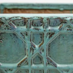 50cm Thales Glazed Blue Geometric Pattern Cube Planter - Large -Plants outlet store PP7987 add image 3 05d3