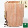 50cm Terracotta Scalloped Finish Tall Planter - Medium -Plants outlet store PP7996 main image d0ef