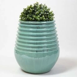 50cm Glazed Blue Ceramic Planter -Plants outlet store PP8000 add image 2 21e6
