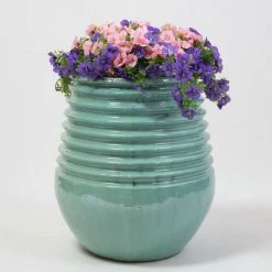 50cm Glazed Blue Ceramic Planter -Plants outlet store PP8000 add image 5 bee3