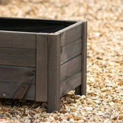 80cm Grey Wooden Trough Patio Planter -Plants outlet store PP8011 add image 2 c792