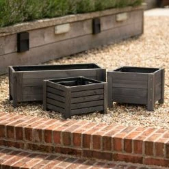 80cm Grey Wooden Trough Patio Planter -Plants outlet store PP8011 add image 4 4a48