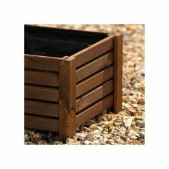 38cm Brown Wooden Cube Patio Planter -Plants outlet store PP8013 add image 2 c617