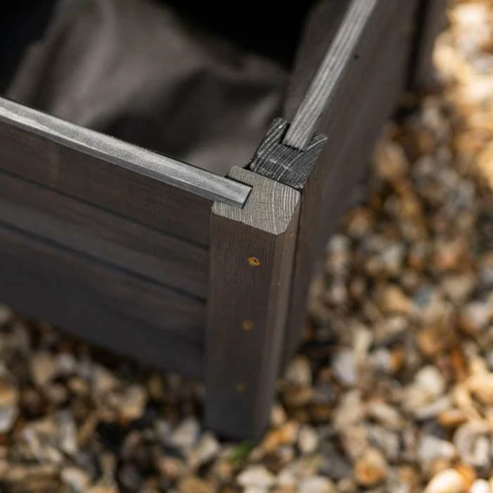 38cm Grey Wooden Cube Patio Planter 5 38cm Grey Wooden Cube Patio Planter - Image 3